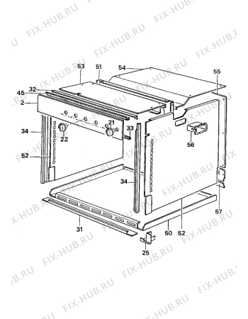 Взрыв-схема плиты (духовки) Electrolux CO1165P1 - Схема узла Housing 001